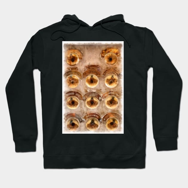 Eleven Brass Doorbells, Venice, Italy Hoodie by heidiannemorris